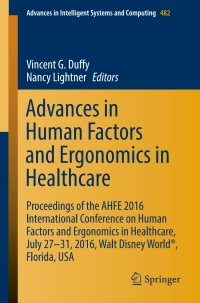 Cover image: Advances in Human Factors and Ergonomics in Healthcare 9783319416519