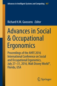 Cover image: Advances in Social & Occupational Ergonomics 9783319416878