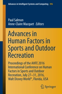 Cover image: Advances in Human Factors in Sports and Outdoor Recreation 9783319419527