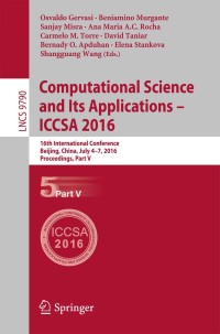 Cover image: Computational Science and Its Applications – ICCSA 2016 9783319420912