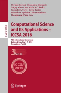 Cover image: Computational Science and Its Applications - ICCSA 2016 9783319421100