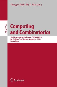 Cover image: Computing and Combinatorics 9783319426334