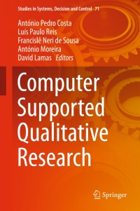 Imagen de portada: Computer Supported Qualitative Research 9783319432700