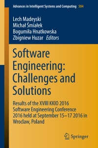 Cover image: Software Engineering: Challenges and Solutions 9783319436050