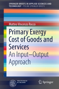 Cover image: Primary Exergy Cost of Goods and Services 9783319436555