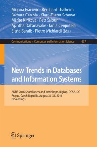 Cover image: New Trends in Databases and Information Systems 9783319440651