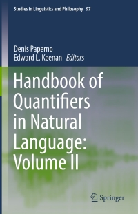 Cover image: Handbook of Quantifiers in Natural Language: Volume II 9783319443287