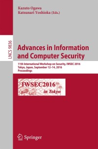 Cover image: Advances in Information and Computer Security 9783319445236