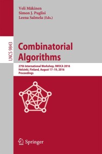 Titelbild: Combinatorial Algorithms 9783319445427