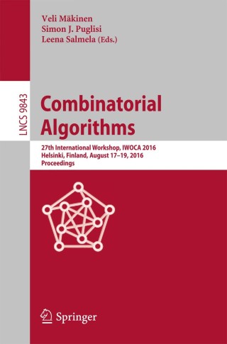 Imagen de portada: Combinatorial Algorithms 9783319445427