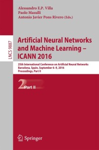 صورة الغلاف: Artificial Neural Networks and Machine Learning – ICANN 2016 9783319447803