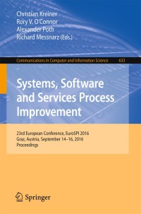 Imagen de portada: Systems, Software and Services Process Improvement 9783319448169
