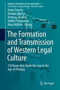 Titelbild: The Formation and Transmission of Western Legal Culture 9783319455648