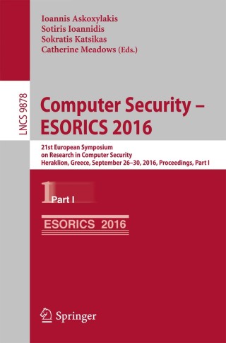 Cover image: Computer Security – ESORICS 2016 9783319457437