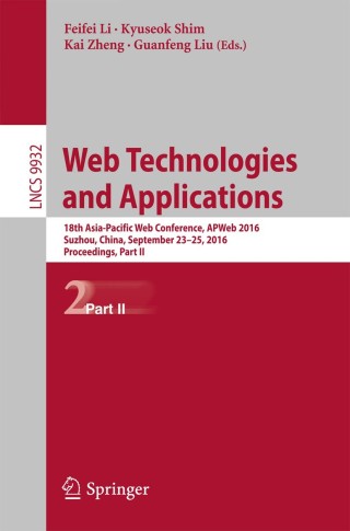 Cover image: Web Technologies and Applications 9783319458168
