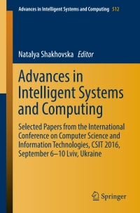Imagen de portada: Advances in Intelligent Systems and Computing 9783319459905