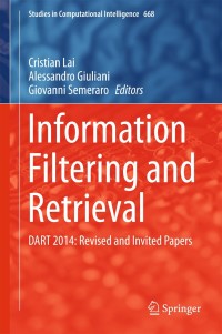 Cover image: Information Filtering and Retrieval 9783319461335