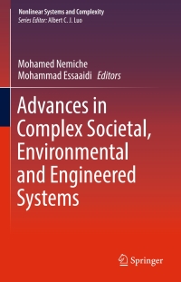 Imagen de portada: Advances in Complex Societal, Environmental and Engineered Systems 9783319461632