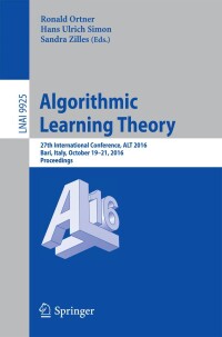 Imagen de portada: Algorithmic Learning Theory 9783319463780