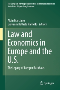 Cover image: Law and Economics in Europe and the U.S. 9783319474694