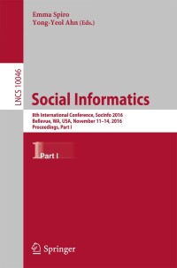 Cover image: Social Informatics 9783319478791