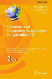 Omslagafbeelding: Computer and Computing Technologies in Agriculture IX 9783319483535