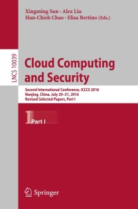 Cover image: Cloud Computing and Security 9783319486703