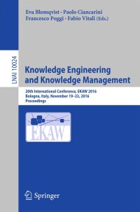 Cover image: Knowledge Engineering and Knowledge Management 9783319490038