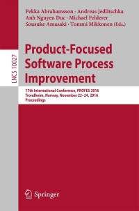 Cover image: Product-Focused Software Process Improvement 9783319490939