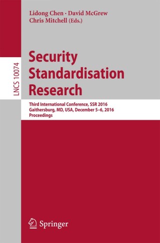 Cover image: Security Standardisation Research 9783319490991