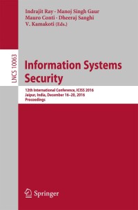 Cover image: Information Systems Security 9783319498058