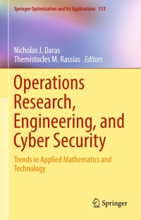 Titelbild: Operations Research, Engineering, and Cyber Security 9783319514987