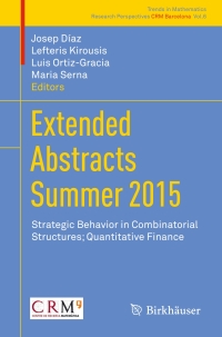Imagen de portada: Extended Abstracts Summer 2015 9783319517520