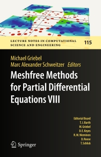 Cover image: Meshfree Methods for Partial Differential Equations VIII 9783319519531