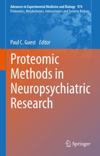 Cover image: Proteomic Methods in Neuropsychiatric Research 9783319524788