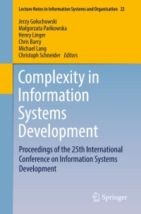 Cover image: Complexity in Information Systems Development 9783319525921