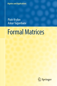Cover image: Formal Matrices 9783319539065