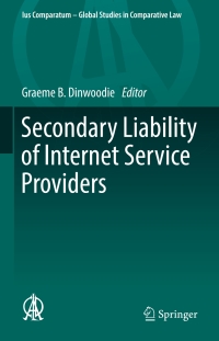 Imagen de portada: Secondary Liability of Internet Service Providers 9783319550282