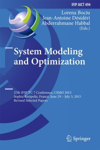 Cover image: System Modeling and Optimization 9783319557946