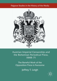 Imagen de portada: Austrian Imperial Censorship and the Bohemian Periodical Press, 1848–71 9783319558790