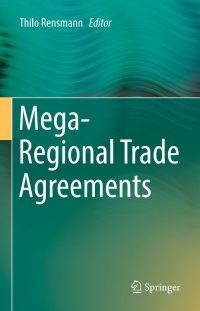 Cover image: Mega-Regional Trade Agreements 9783319566627