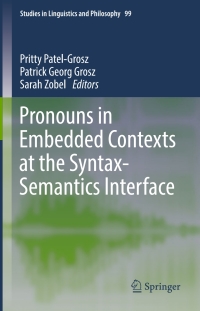 Immagine di copertina: Pronouns in Embedded Contexts at the Syntax-Semantics Interface 9783319567044