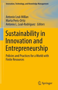 Cover image: Sustainability in Innovation and Entrepreneurship 9783319573175
