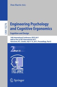 Omslagafbeelding: Engineering Psychology and Cognitive Ergonomics: Cognition and Design 9783319584744
