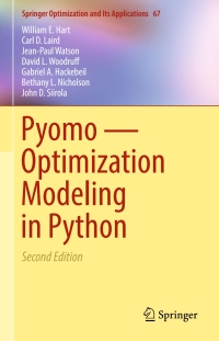 Imagen de portada: Pyomo — Optimization Modeling in Python 2nd edition 9783319588193