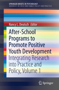 Cover image: After-School Programs to Promote Positive Youth Development 9783319591315