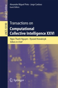 Cover image: Transactions on Computational Collective Intelligence XXVI 9783319592671