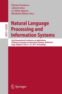 Cover image: Natural Language Processing and Information Systems 9783319595689