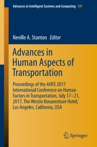 Imagen de portada: Advances in Human Aspects of Transportation 9783319604404