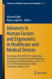 Imagen de portada: Advances in Human Factors and Ergonomics in Healthcare and Medical Devices 9783319604824